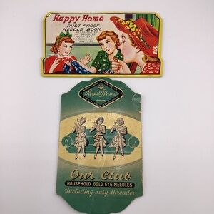 (2) Vintage Rust Proof Needle Books for Hand Sewing